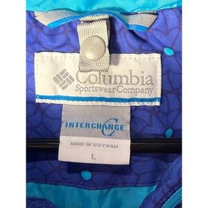 Columbia Interchange Hooded Windbreaker Jacket Purple Teal Outgrown Youth Large